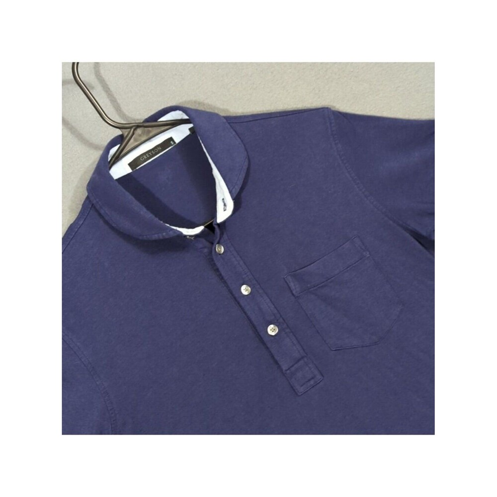 Greyson Polo Shirt Mens S Blue Pima Cotton Modal Pocket Golf Performance Casual